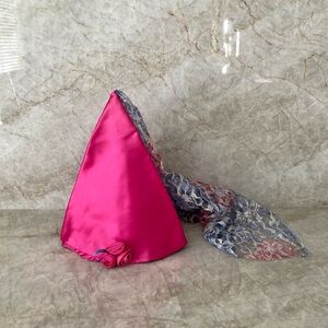 Satin Princess Cone Hat with Veil Renaissance Costume